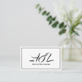 ASL、手話、翻訳者、名刺 名刺 (スタンド正面)