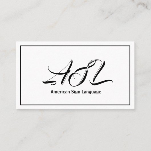 ASL、手話、翻訳者、名刺 名刺 (正面)