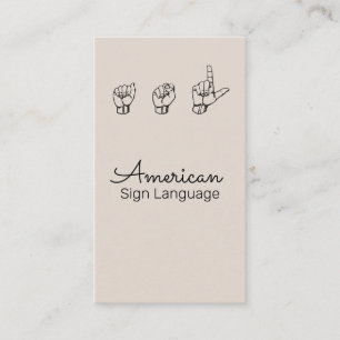 ASL、手話、翻訳者、名刺 名刺