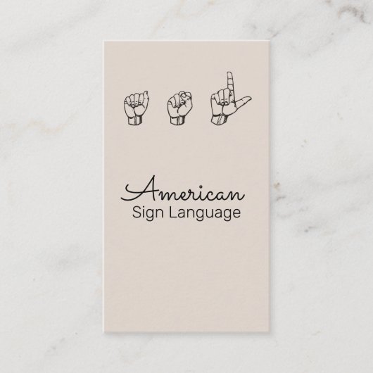 ASL、手話、翻訳者、名刺 名刺 (正面)
