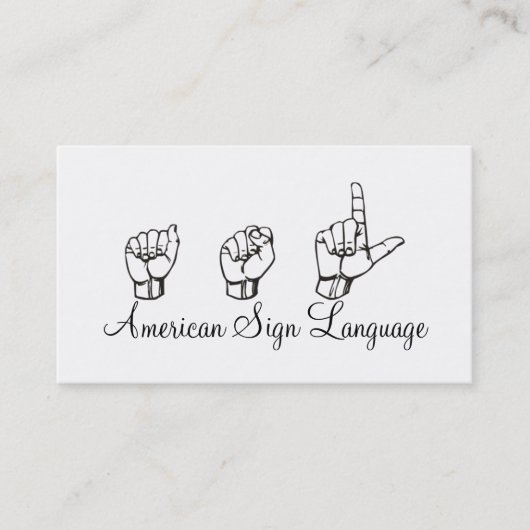 ASL、手話、翻訳者、名刺 名刺 (正面)