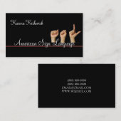 ASL、手話、翻訳者、名刺 名刺 (正面/裏面)