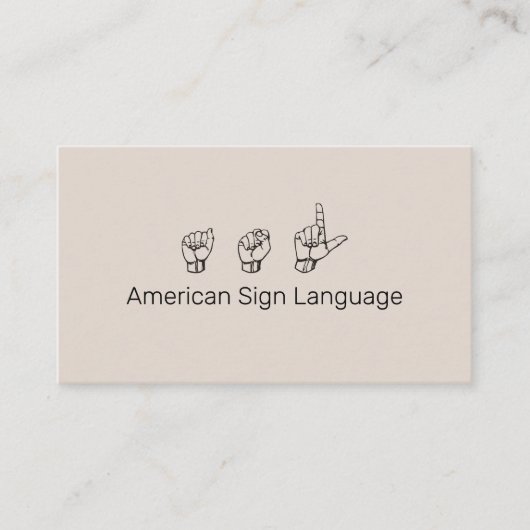ASL、手話、翻訳者、名刺 名刺 (正面)