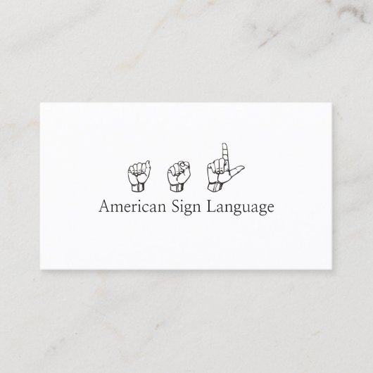 ASL,手話,翻訳者,名刺 名刺 (正面)