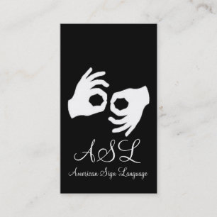 ASL、手話、翻訳者、名刺 名刺