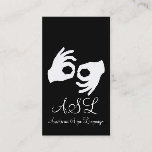 ASL、手話、翻訳者、名刺 名刺 (正面)