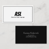 ASL，手話，翻訳者，名刺 名刺 (正面/裏面)