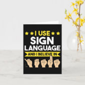 ASL 聴覚障害者への配慮と手話 カード (黄色い花)