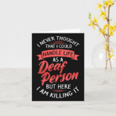 ASL 聴覚障害者 耳の不自由な人の意識と手話 カード (黄色い花)