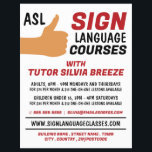 ASL 親指を立てるジェスチャー 手話コースの広告 チラシ<br><div class="desc">ASL 親指を立てるジェスチャー 手話コースのチラシ 事業カードストア提供</div>