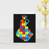 ASL 韓国の愛 手話 自閉症 Awareness 上 カード (黄色い花)