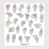 ASL ABC Sticker – Bright & Educational Sticker シール (シート)