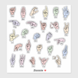 ASL ABC Sticker – Bright & Educational Sticker シール