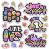ASL Affirmation Stickers – Love, Laugh, Celebrate シール (正面)