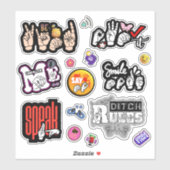 ASL Affirmation Stickers – Voice, Kindness, Power シール (シート)