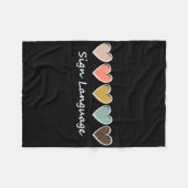 Asl Alphabet American Asl Teacher Sing Language  フリースブランケット (正面(横))