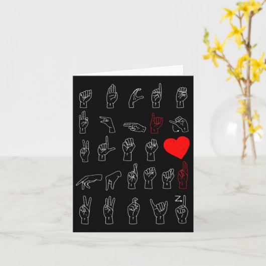 Asl Alphabet Teacher American Sing Language Asl Ch カード (黄色い花)