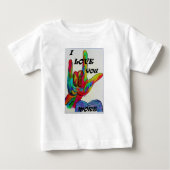 ASL American Sign Language私は貴方をもっと愛している ベビーTシャツ (正面)