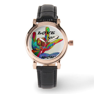 ASL American Sign Language私は貴方をもっと愛している 腕時計