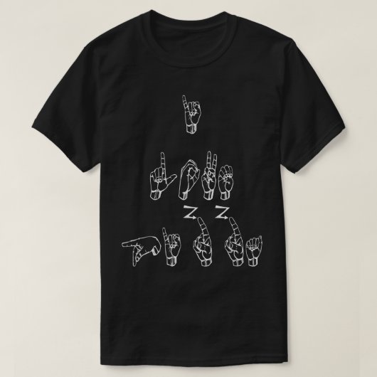 ASL  American Sign Language I Love Pizza T shirt  Tシャツ (デザイン正面)
