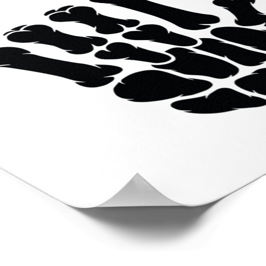 Asl American Sign Language I Love You Skeleton Han ポスター (角)