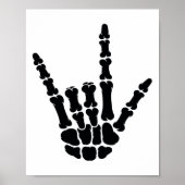Asl American Sign Language I Love You Skeleton Han ポスター (正面)