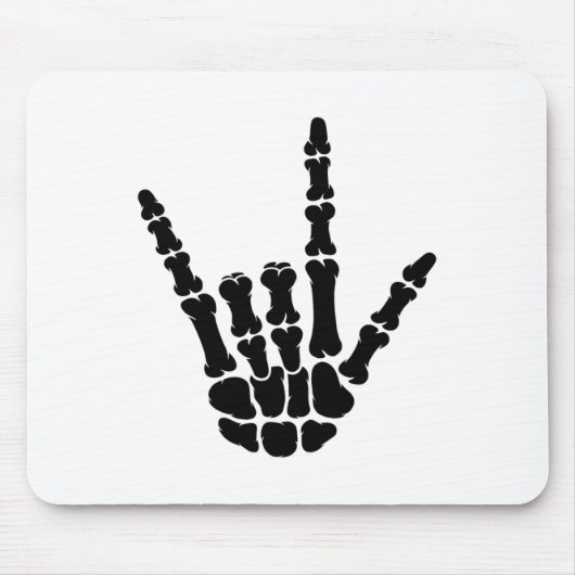 Asl American Sign Language I Love You Skeleton Han マウスパッド (正面)