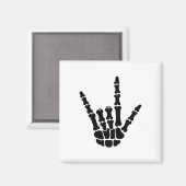 Asl American Sign Language I Love You Skeleton Han マグネット (正面/裏面)
