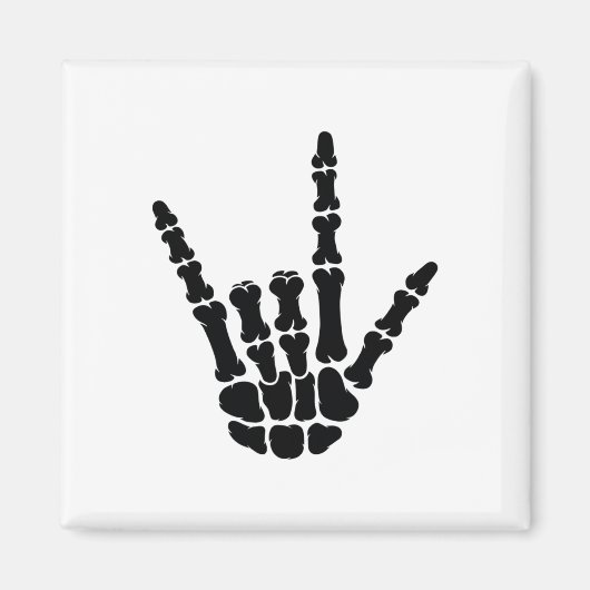 Asl American Sign Language I Love You Skeleton Han マグネット (正面)