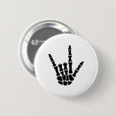 Asl American Sign Language I Love You Skeleton Han 缶バッジ (正面&裏面)
