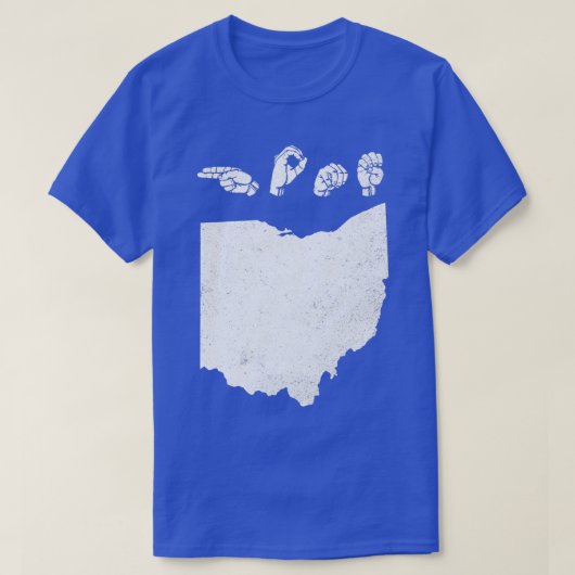 ASL American Sign Language Ohio Home T Tシャツ (デザイン正面)
