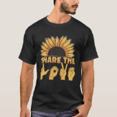 ASL American Sign Language Share The Love Awarenes Tシャツ (正面)