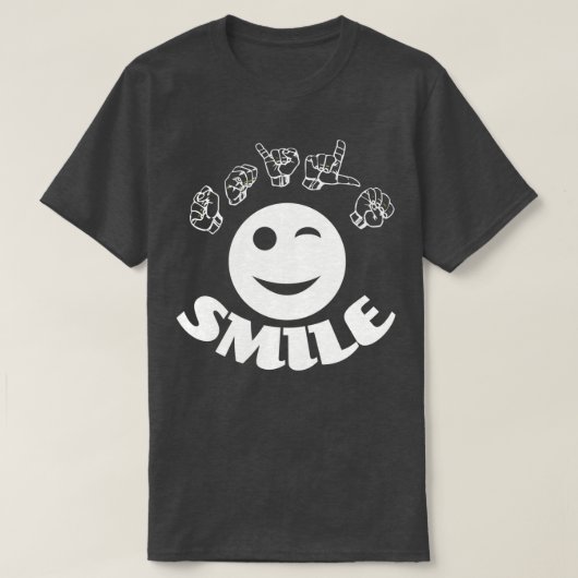 ASL American Sign Language Smile TShirt Classic TS Tシャツ (デザイン正面)