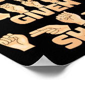 Asl American Sign Language Words Given Shape  ポスター (角)