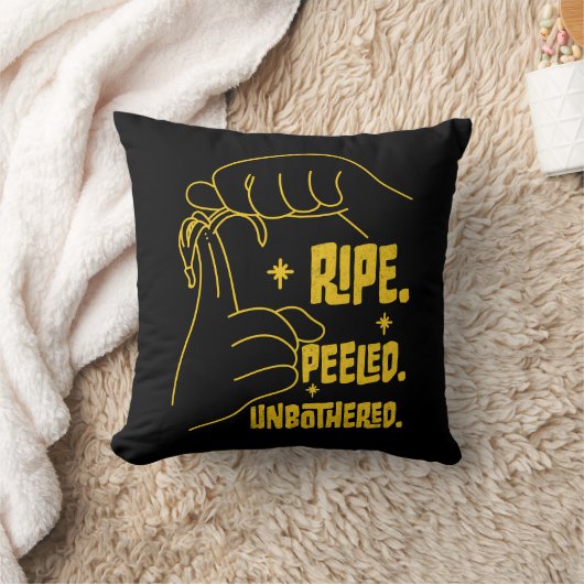 ASL Banana Design - Ripe, Peeled, Unbothered クッション (ブランケット)