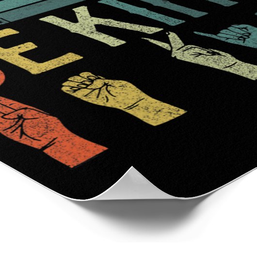 ASL Be Kind ASLアメリカ手話 ポスター (角)