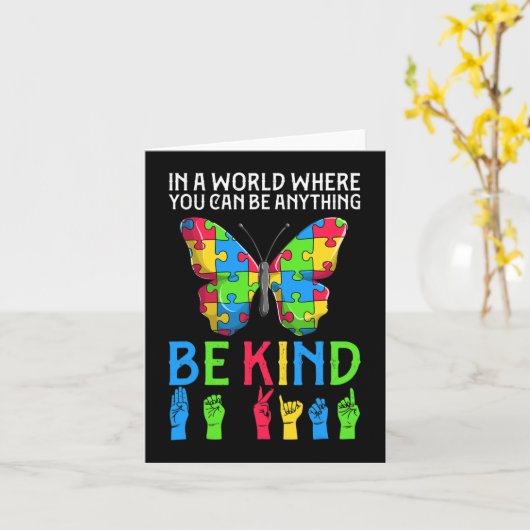 ASL Be Kind s1 ASLアメリカ手話 カード (黄色い花)