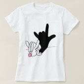 ASL Bunny Reflection I love You Hand Sign Language Tシャツ (デザイン正面)