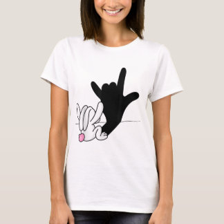 ASL Bunny Reflection I love You Hand Sign Language Tシャツ