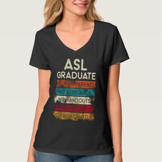 ASL Class Sign Language No Senior Graduation Tシャツ (正面)