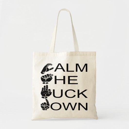 ASL CTFD Calm The F**K Down #USAPatriotGraphics トートバッグ (正面)