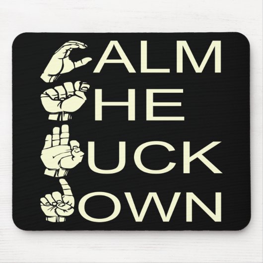 ASL CTFD Calm The F**K Down #USAPatriotGraphics マウスパッド (正面)