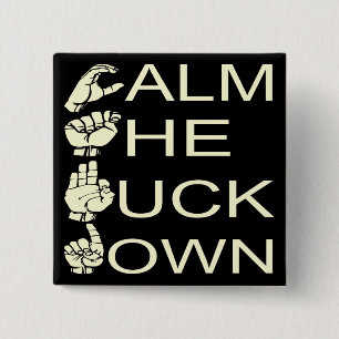 ASL CTFD Calm The F**K Down #USAPatriotGraphics 缶バッジ