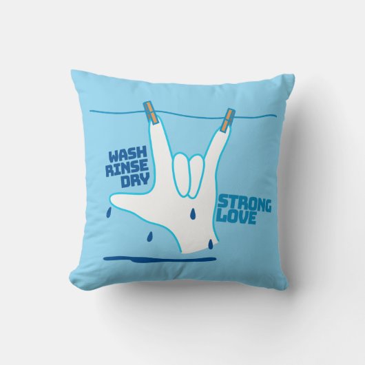 ASL Design - Wash, Rinse, and Dry Love ILY クッション (正面)