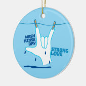 ASL Design - Wash, Rinse, and Dry Love ILY セラミックオーナメント (左)