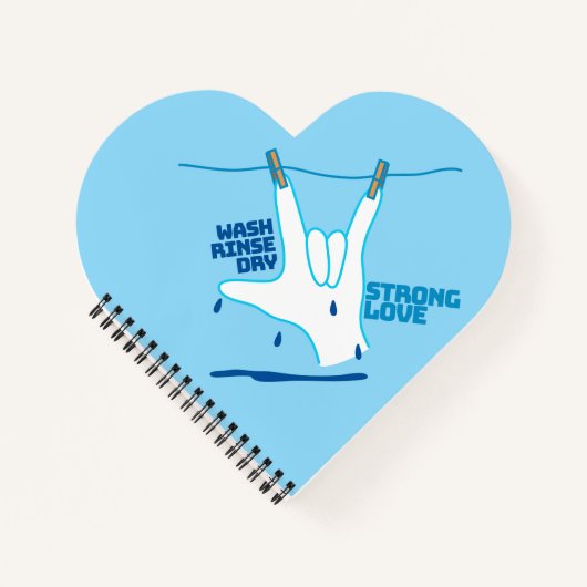 ASL Design - Wash, Rinse, and Dry Love ILY ノートブック (正面)