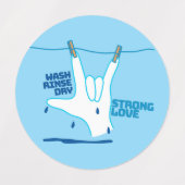 ASL Design - Wash, Rinse, and Dry Love ILY ラベル (デザイン2)