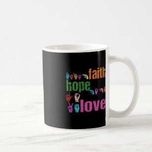 ASL Faith Hope Love American Sign Language Chris コーヒーマグカップ