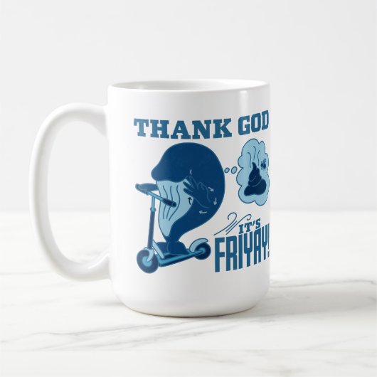 ASL Friday Design - Thank God It’s Friyay! コーヒーマグカップ (左)