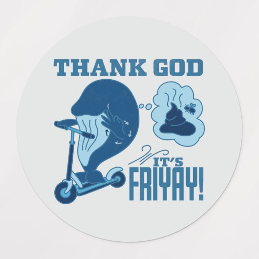 ASL Friday Design - Thank God It’s Friyay!  ラベル (デザイン2)